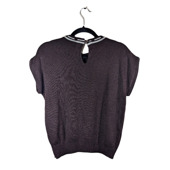 Vintage Mita Brown Short Sleeve Sweater Size 4P - Picture 2 of 4